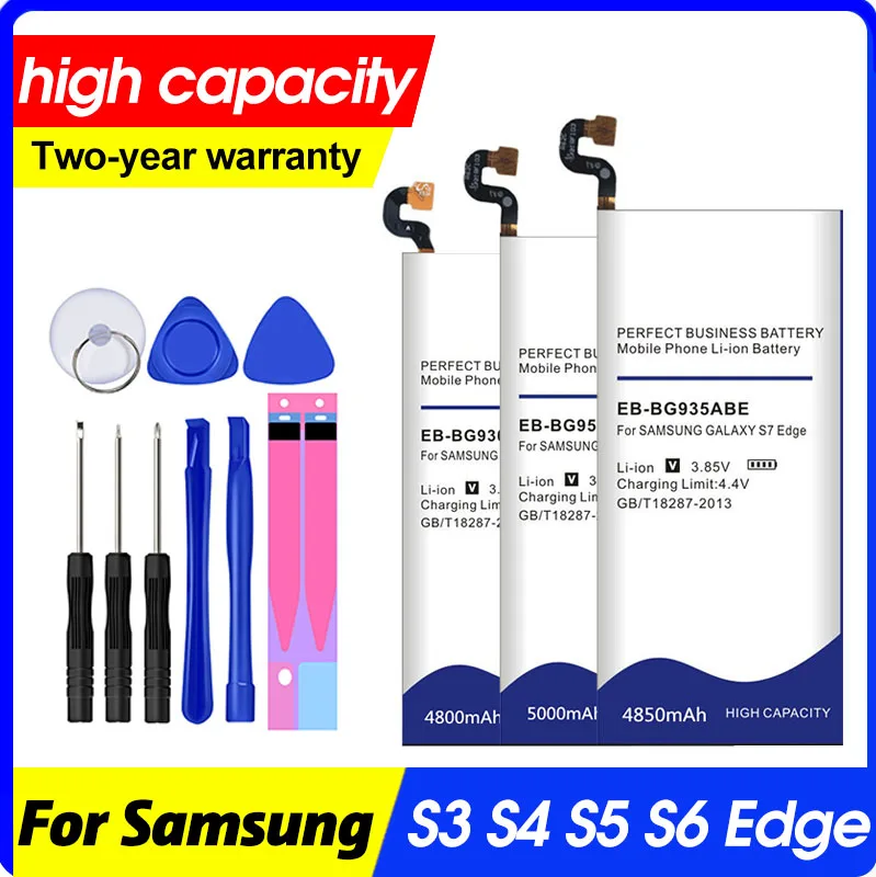 Сменный аккумулятор большой емкости мобильный телефон для Samsung S3 S4 S5 S6 Edge Plus S7 S8