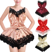 

Women'S Pajamas Sling Nightdress Sexy Lingerie Silk Lace Nightgown Casual Loose Sleeveless Sleepwear for Ladies Summer Clothes