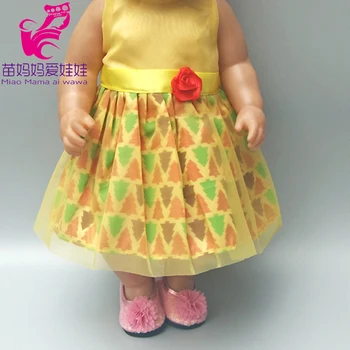 

For Doll baby dress for 18 Inch girl Doll yellow dress Christmas gift Dress for baby doll wear