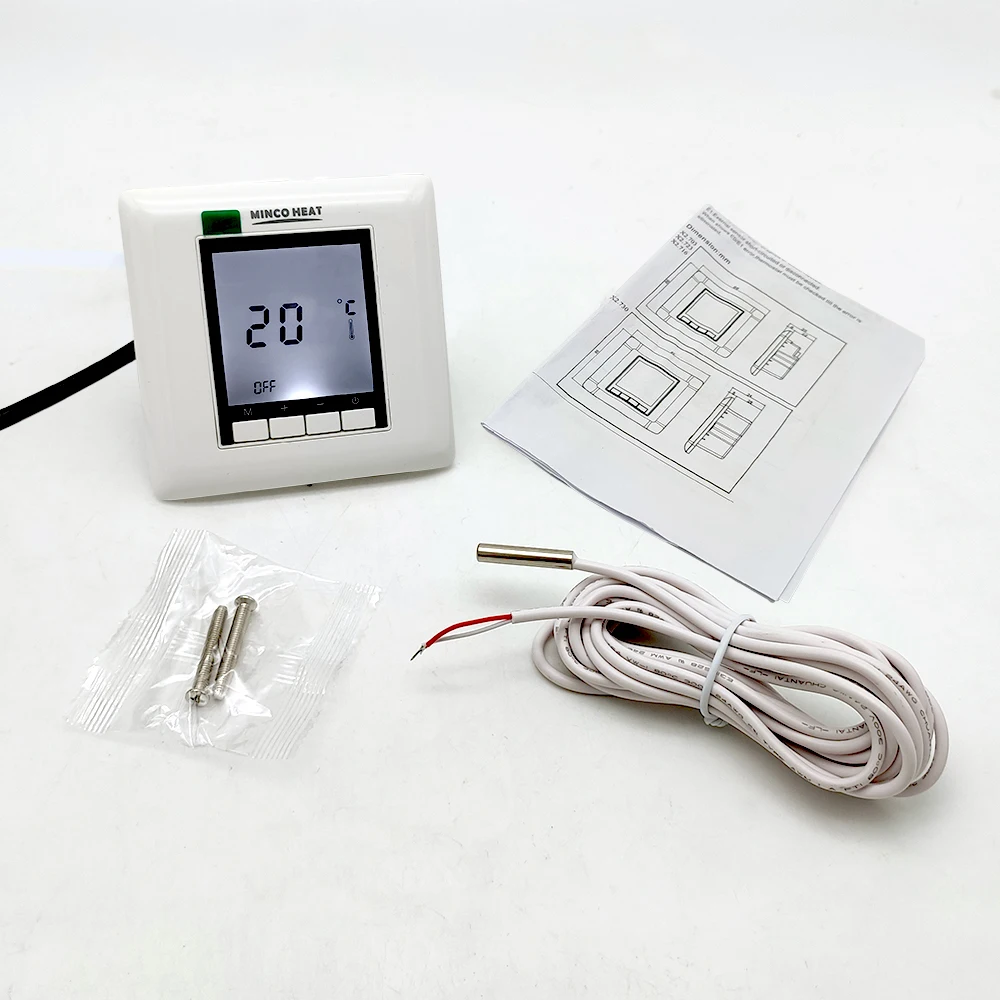 Controlador de temperatura calor de MINCO 230V 30A caliente eléctrico piso termostato 8 Panel mm de espesor X2.730
