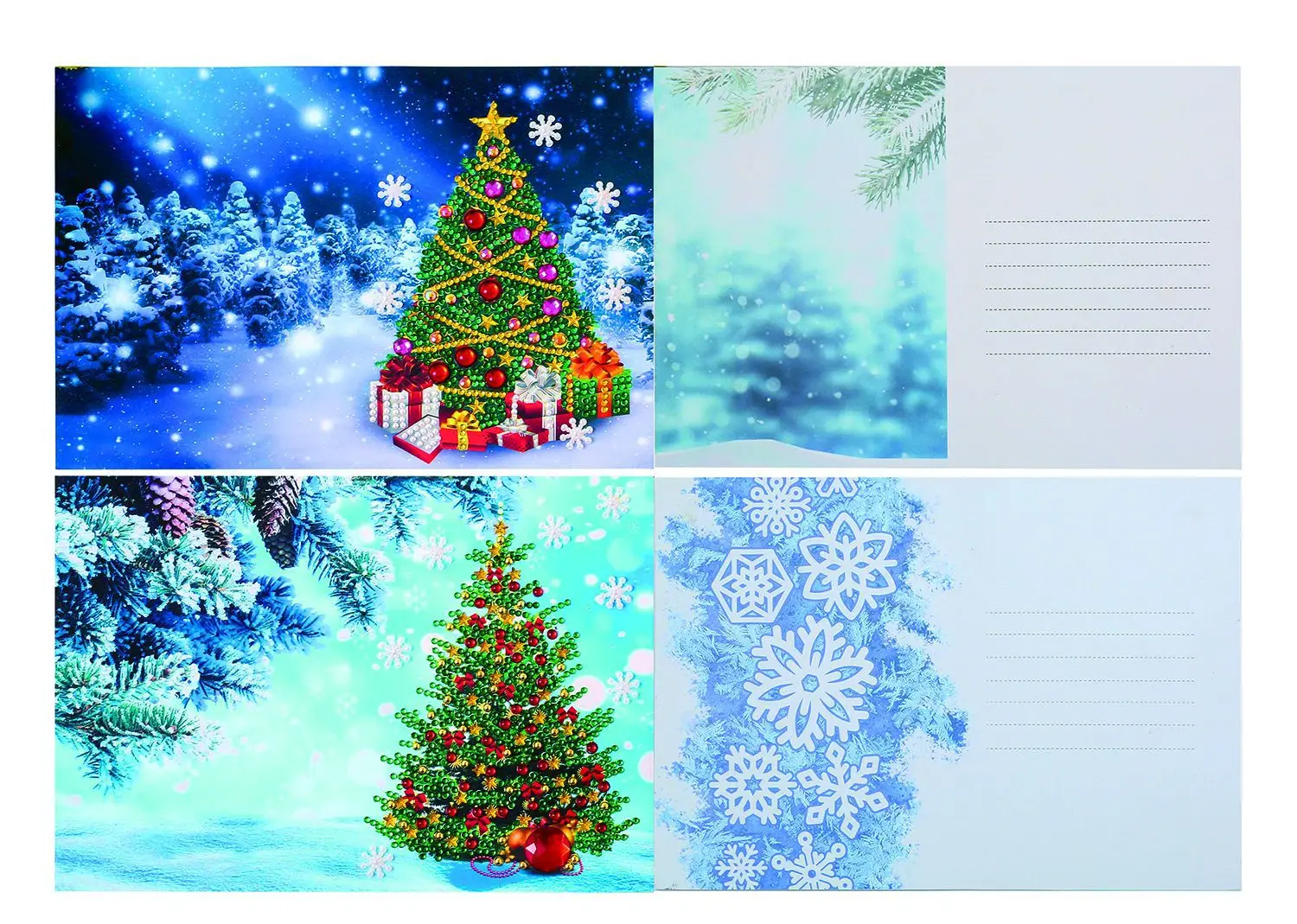 5D DIY Snow Christmas Tree Diamond Painting Invitation Cards Special Diamond Christmas Tree Greeting Postcards supplies