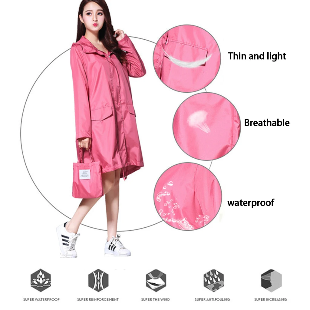 Portable Lightweight Waterproof Raincoat women men Rain Poncho For Outdoor Hooded Coat with Hat Hood