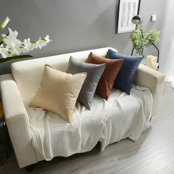 

Faux Leather Cushion Cover Living Room Sofa Decorative Waist Pillow Cover Square Throw Pillows Case Cover Poduszki Dekoracyjne