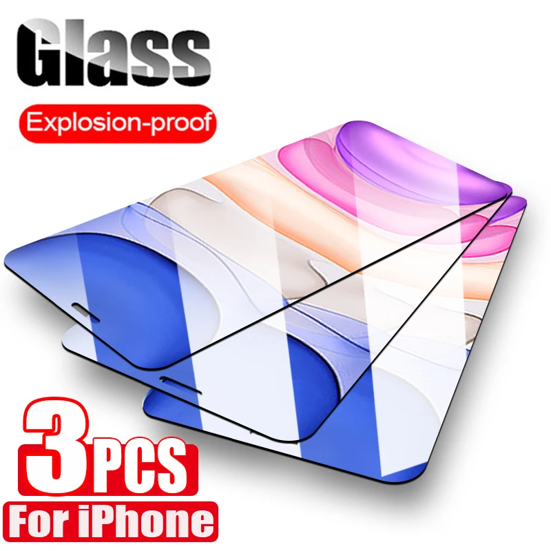 Полное покрытие Защитное стекло для iPhone 5 5s SE 2020 6 6s 7 8 Plus Закаленное пленка X XS XR 11 Pro