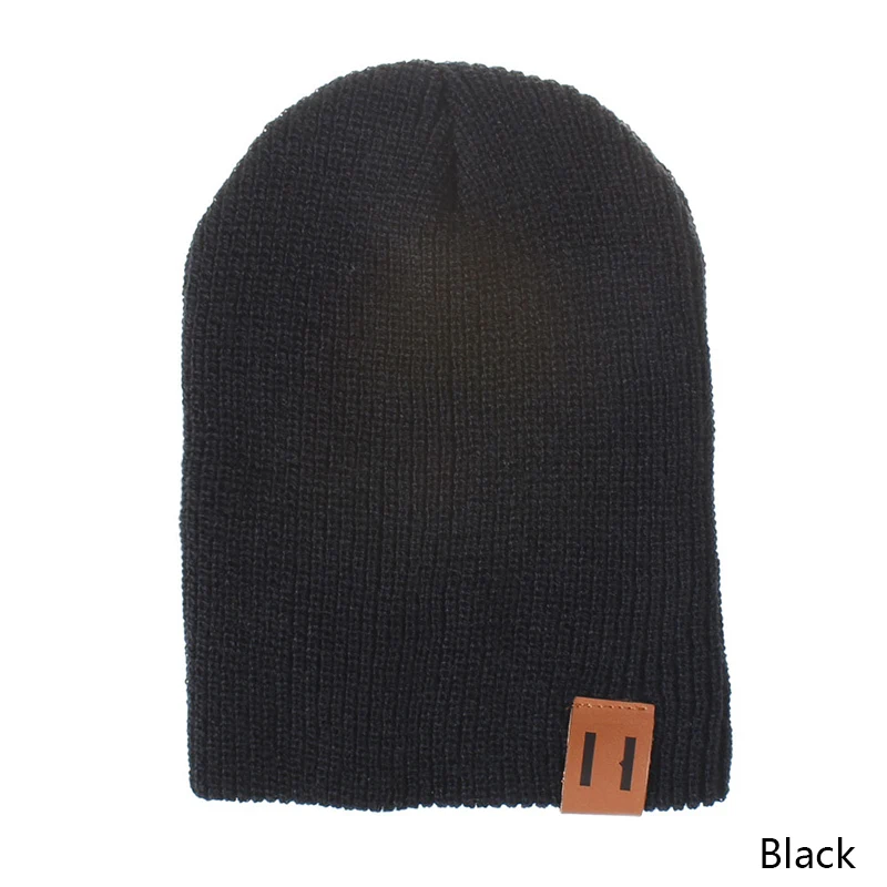 Black baby hat Зимняя шапка для маленьких девочек и мальчиков, Мягкая Теплая Шапка-бини, вязаные крючком эластичные вязаные шапки, Детская Повседневная теплая шапка для новорожденных, реквизит для фотосъемки - Цвет: Black baby hat