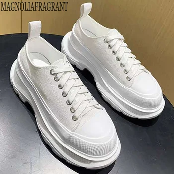 

New Fashion Spring Autumn flats sheos Women White Casual Shoes leisure Lace-up Platform single Shoes zapatos de mujer hy488