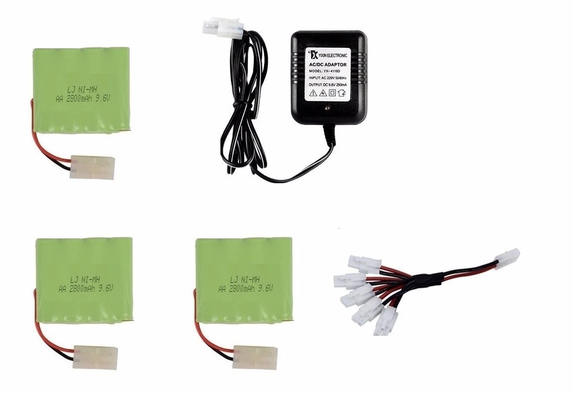 Pinkish Grey Модель M) Ni-MH 9,6 v 2800mah батарея+ 9,6 v зарядное устройство для Rc игрушечного автомобиля танка поезд Робот Лодка пистолет AA 9,6 v перезаряжаемый аккумулятор - Цвет: Pinkish Grey