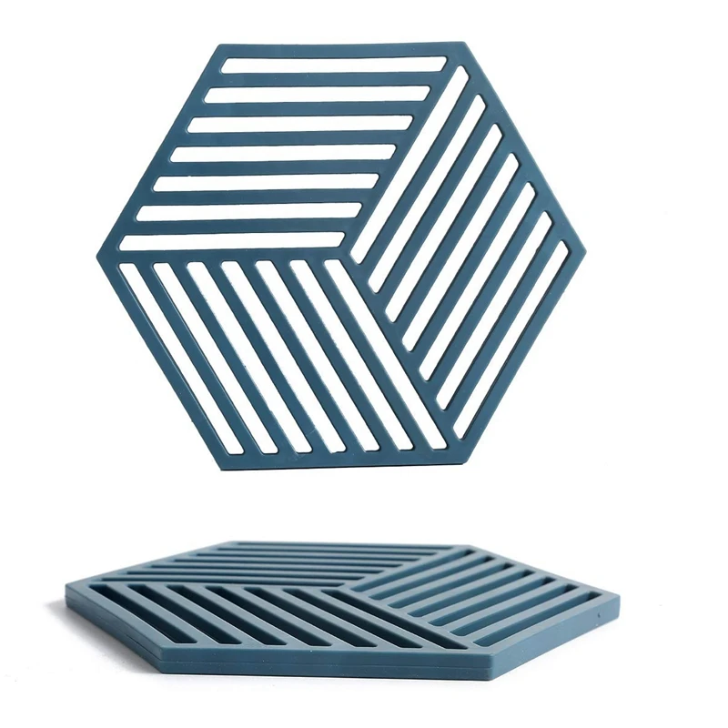 5x шестигранные Горячие подставки Trivet коврики двухстороннее использование Нескользящие держатели для горшков гибкие подставки под чашки для домашней кухни и столовой