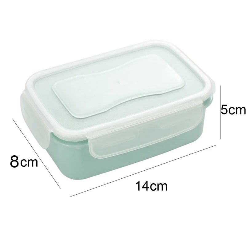 Urijk 280/380 мл мини пластиковый Ланч-бокс контейнер Bento box круглый/прямоугольный контейнер для еды контейнер с крышкой герметичный - Цвет: Rectangle Blue