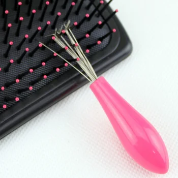 

Hot Comb Hair Brush Cleaner stainless steel clean Cleaning Remover hair Styling Embedded Plastic Handle Tool