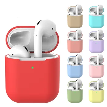 

Solid Color Silicone For AirPods Case Cover For Apple Wireless Earphone Protective Case Earphone Protective Earphone Case