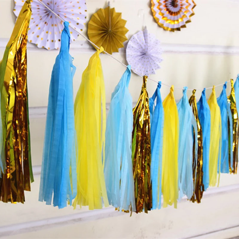 Декоративные бумажные шторы с кисточками 5 цветов 35 см|wreath decorations|supply bagwreath supplies |