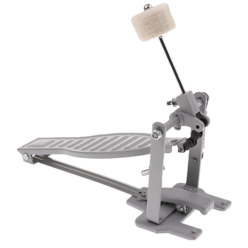

Aluminium Alloy Single Spring Bass Children Drum Pedal Adjustable Stroke with Wool Beater Percussion Replacement Accessories Sil