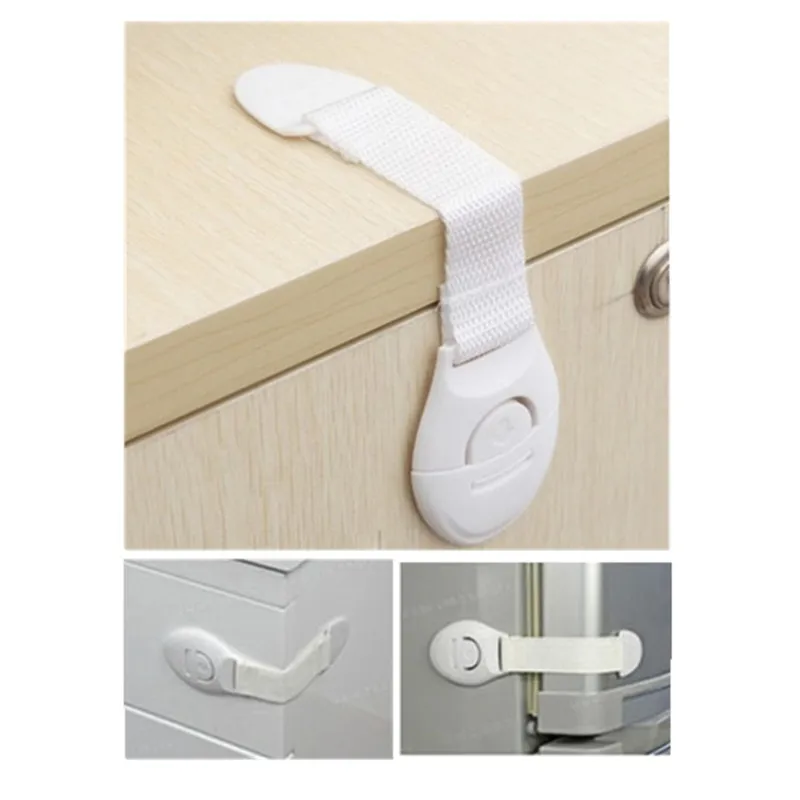 10Pcs/Lot Safety Plastic Kids Protection Cabinet Lock Door Drawers Refrigerator Toilet Blockers Baby Care Safety Locks Straps
