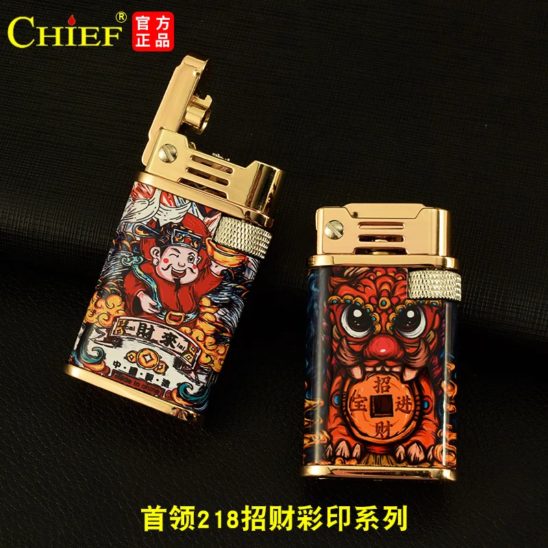 

Chief CF218 lucky color printing and personality kerosene lighter color printing design wind cigarette lighter business gifts