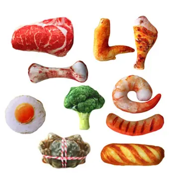 

10 Pcs Pet Dog Squeaky Toy Soft Simulation Food Shape Design Dog Bite Resistant Doll Plush Stuffed Chew Bulk with Squeakers C42