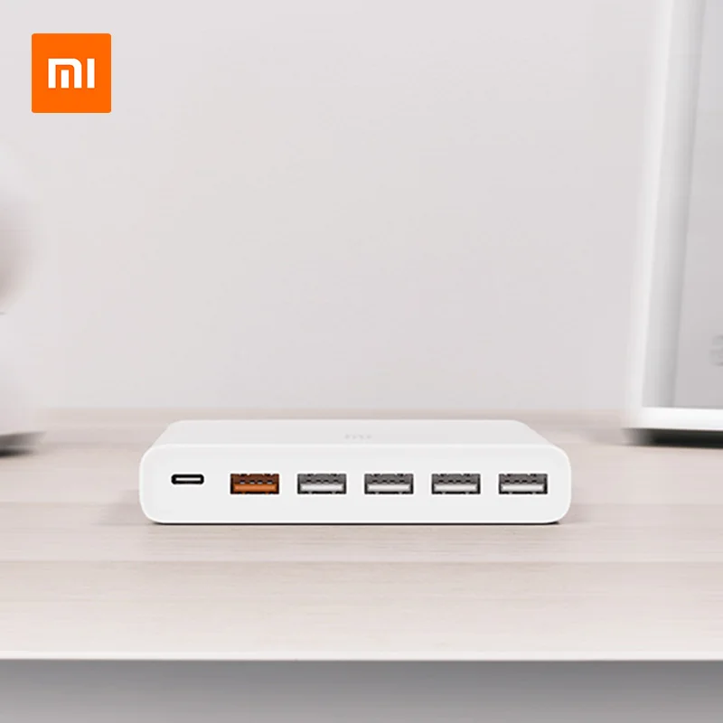 Оригинальное зарядное устройство Xiaomi Mijia USB-C, 60 Вт, type-C& USB-A, 6 портов, выход, двойной QC 3,0, быстрое зарядное устройство для смартфонов, планшетов