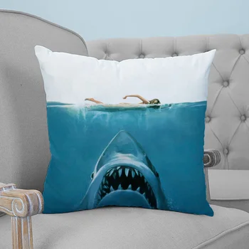

Deep Sea Lady Shark Printed Throw Pillow Case Plush fabric Pillowcase Home Decorative Pillow Hot