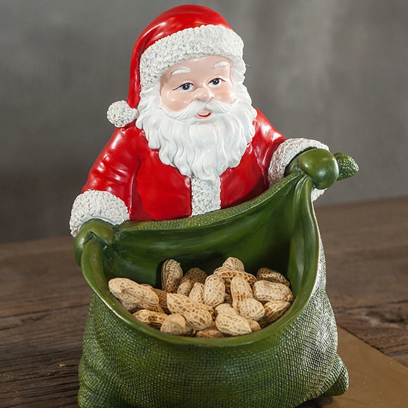 

Santa Claus Christmas Candy Storage Basket Decoration Fruit Basket Holiday Gift Basket Key Remote Storage Box Home Organization