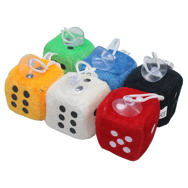 Colorful Plush Dice Hanging Ornaments Rearview Mirror Decoration Plush Dice  Car Charms Hanging Decor Auto Interior Accessories - AliExpress