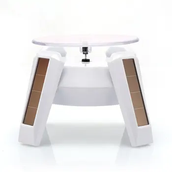 

New Solar Showcase Automatic Rotating Stand With Light For Necklace Bracelet Watch Box Phone Earring Display Organizer Holder