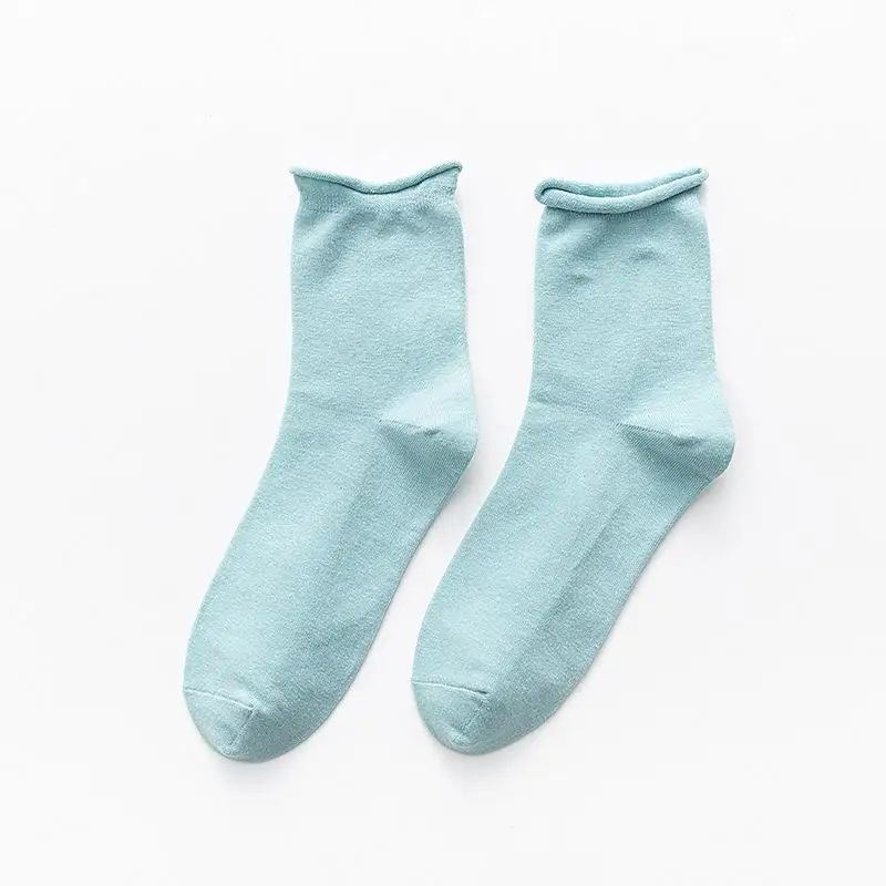Носки для мальчиков и девочек однотонные носки из чистого хлопка с каймой для колледжа серия для родителей и детей - Цвет: 8