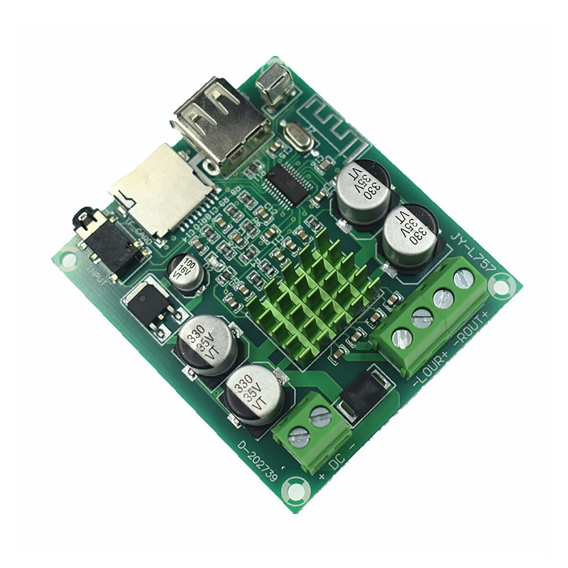 2*60W Digital Audio Power Amp Bluetooth-compatible HiFi Stereo 2.0 Channel Class D TF Card USB AUX Amplifier Board Remote Home Amplifier