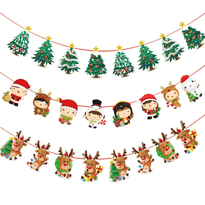 

Christmas Flag Banner Merry Christmas Decoration for Home Noel Navidad Cristmas Gift Xmas Tree Gift Happy New Year DIY Bunting