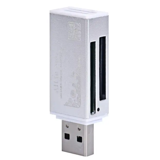 USB 2,0 все в 1 многофункциональный считыватель карт памяти Высокое качество металлический корпус плесень, обтягивающий и модный, удобно носить с собой