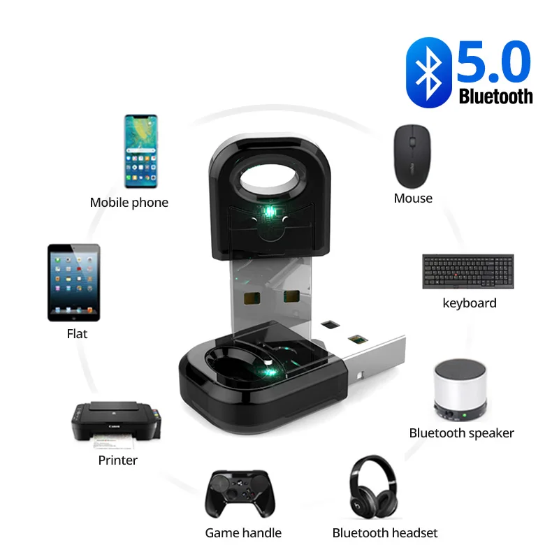 True 5.0 Bluetooth Adapter Usb Bluetooth Transmitter for Pc Computer