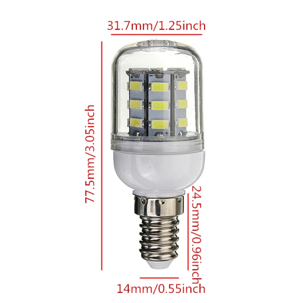 E14 3.5W White/Warm White 5730 SMD 27 LED Corn Light Bulb 24V