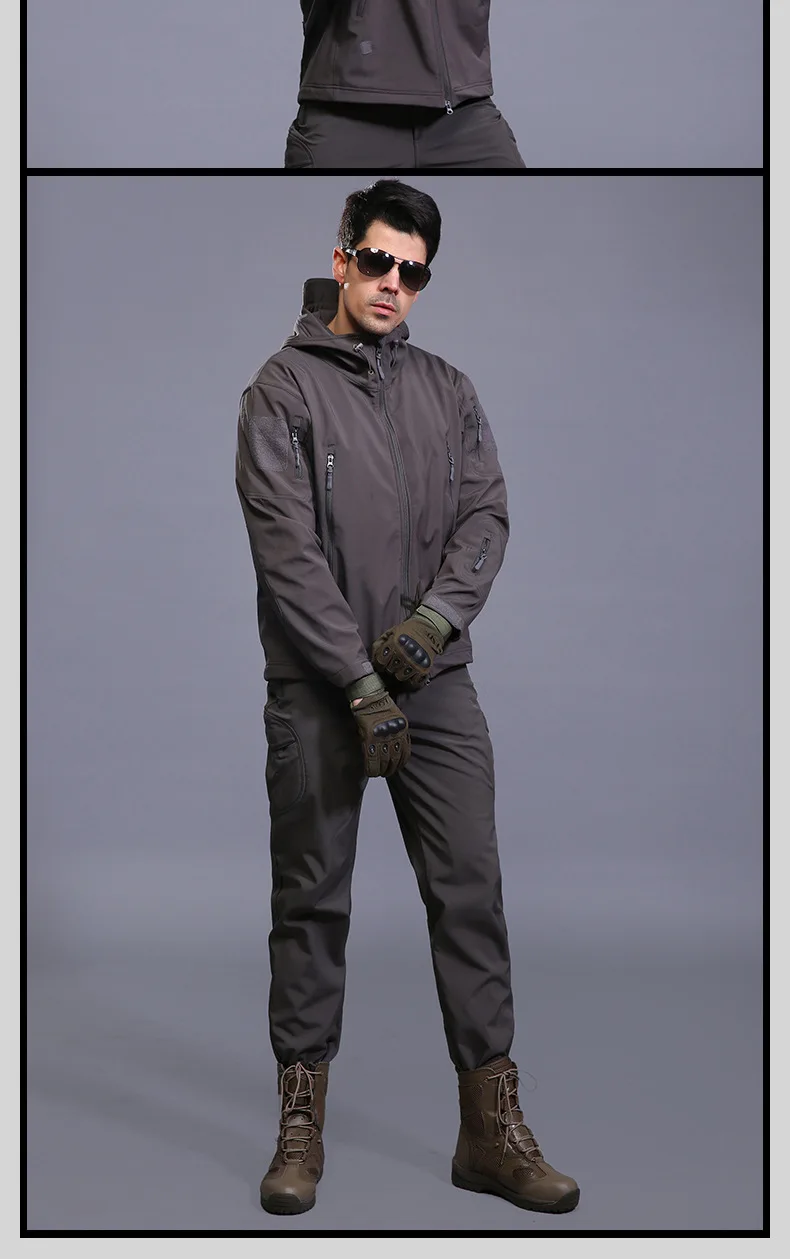 Новая зимняя мужская Мягкая оболочка Походное пальто спортивная одежда для альпинизма и рыбалки теплая одежда на молнии Pesca