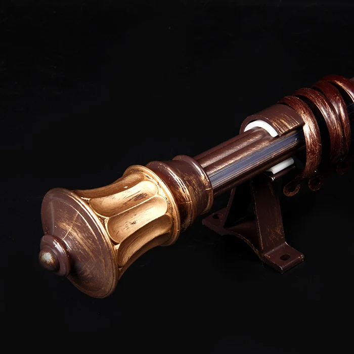 Thicken Aluminum Alloy Curtain Pole European Retro Durable Single Double Curtain Rods Track Accessories Home Decor
