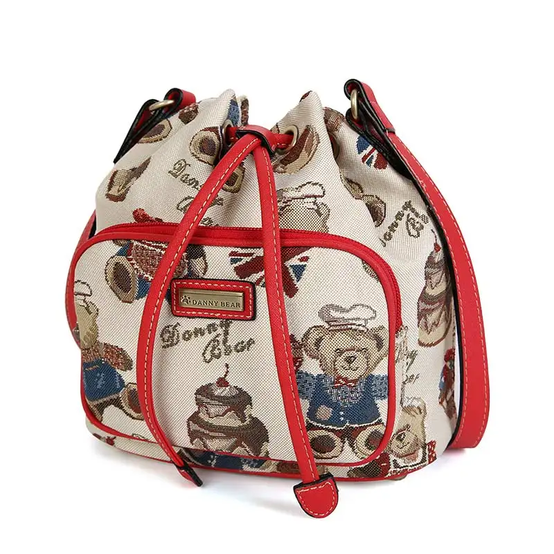 

Danny Bear Cook Bear Series Fabric Crossbody Women Bag Bear Printed Fashion DBWB8115020-169W
