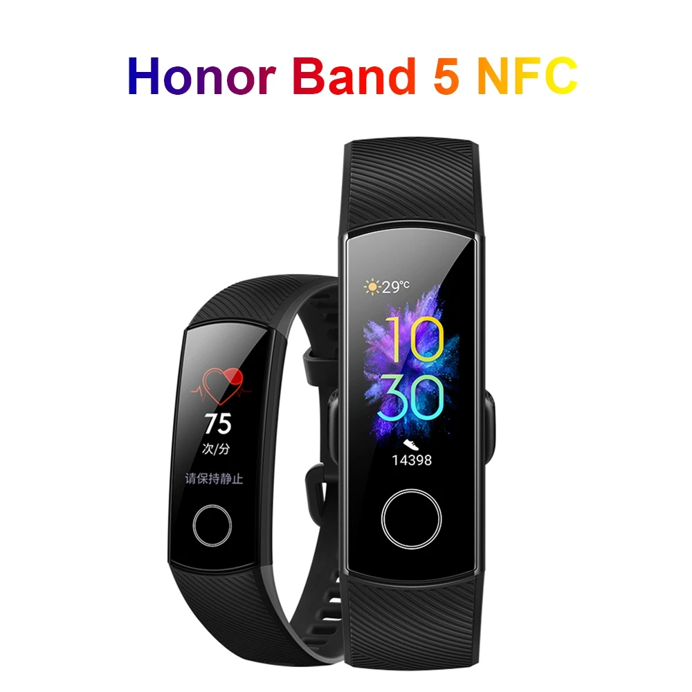 huawei Honor Band 5, версия NFC, сенсорный экран, смарт-браслет, фитнес-трекер, пульсометр, уровень кислорода в крови, смарт-браслет Honor Band 5