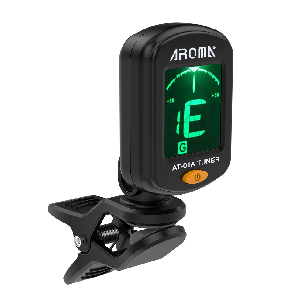 Guitar Tuner Foldable Rotatable Clip-on High Sensitivity For Bass Ukulele Chromatic Accessories AROMA AT-01A/101