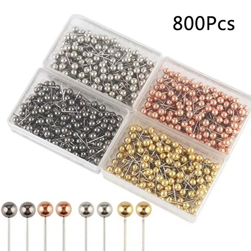 800pcs 4 Colors Round Flag Push Pins For Map School Home Office Binding