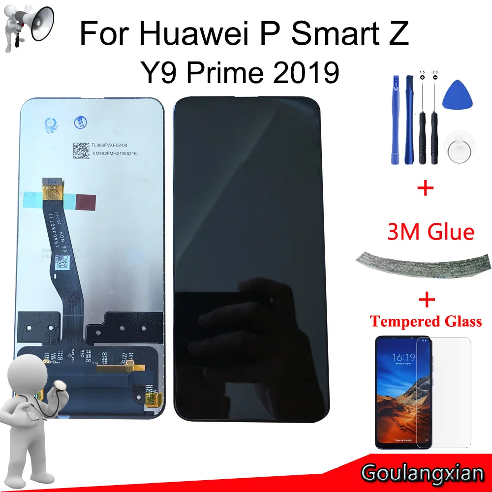 

6,59 ''AAA оригинальный с рамкой для Huawei P Smart Z STK-LX1 ЖК-дисплей сенсорный экран дигитайзер в сборе для Y9 Prime 2019 LCD
