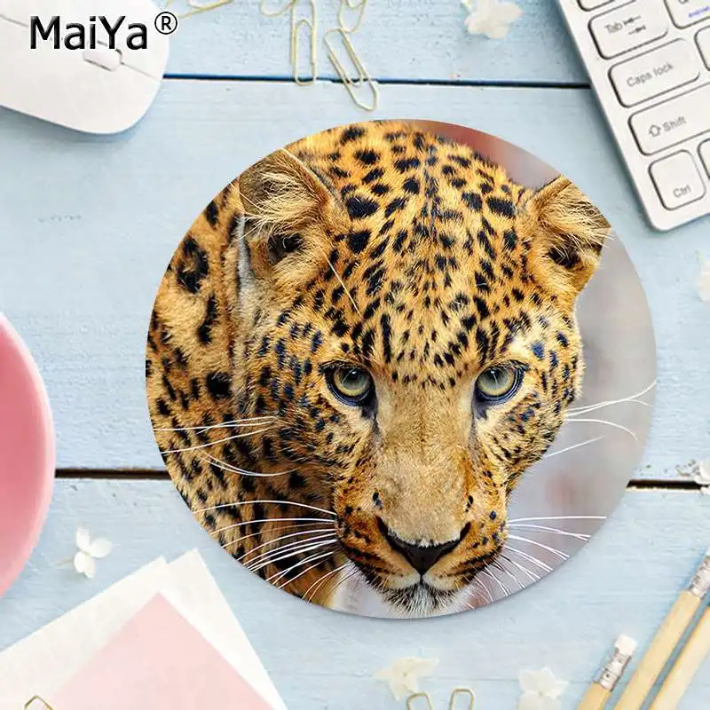 20x20cm MaiYa, Новое поступление, Леопардовый игровой круглый коврик для мыши, Противоскользящий коврик для мышки, игровой коврик для мышки - Цвет: 20x20cm