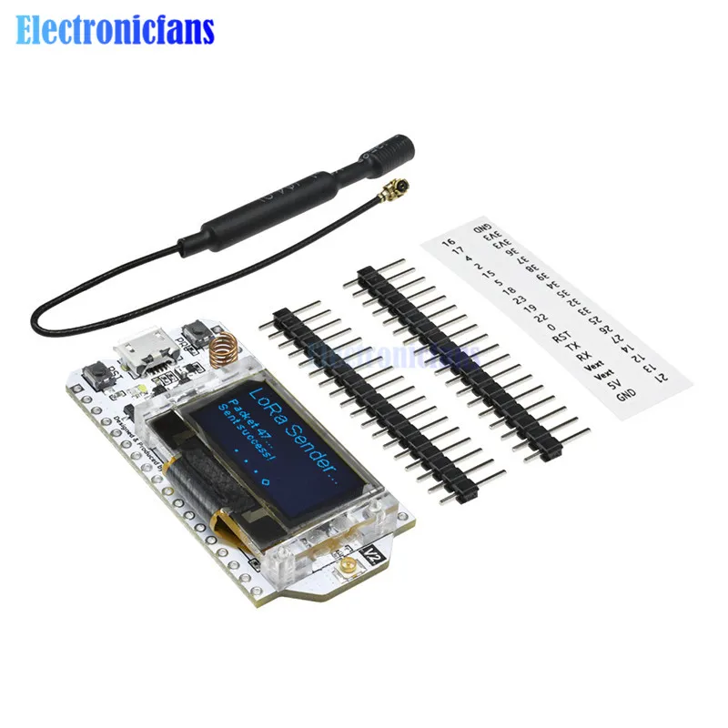 2 шт. SX1276 ESP32 0,96 дюймовый синий OLED дисплей Bluetooth wifi Lora комплект 32 модуль IOT макетная плата 868 МГц 915 МГц для Arduino