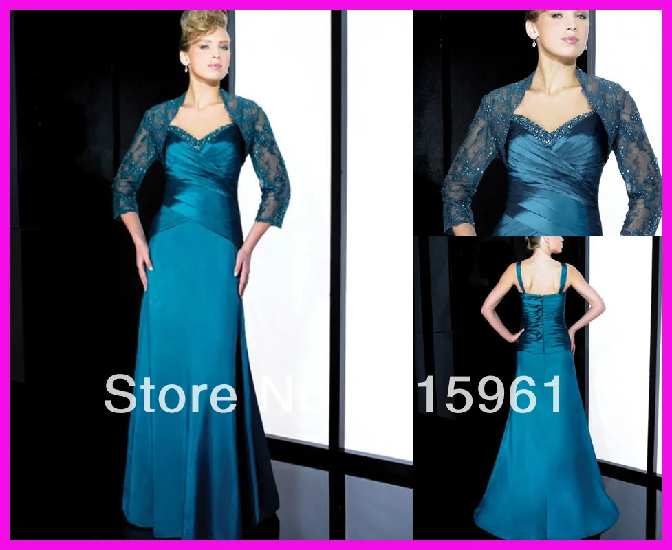 Синий Vestido de madrinha,, расшитое бисером, платья для матери невесты/жениха, платья с длинным рукавом, Кружевной Жакет - Цвет: Синий