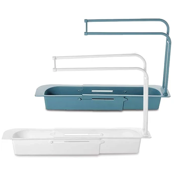 

Adjustable Telescopic Sink Holder Telescopic Sponge Soap Holder Drainer Sink Tray Expandable Storage Drain Basket