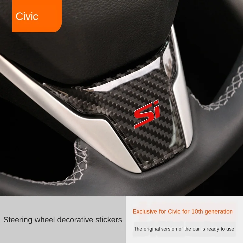 

Applicable to 10 Th Generation Civic Carbon Fiber Steering Wheel Sequins Button Position Central Control Panel Trim Patch Logo I