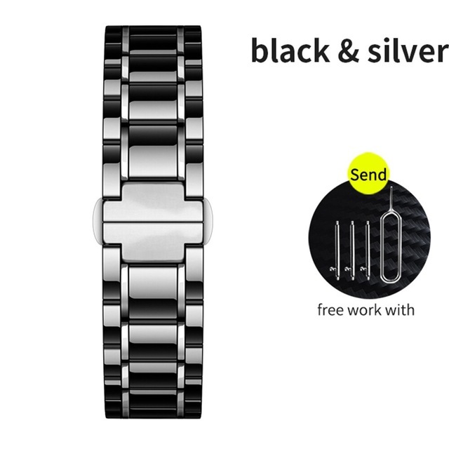 Luxury Ceramic Band For Samsung Galaxy Watch 46mm Strap For Gear S3 Frontier/S3 Classic Stainless Steel Watchband Bracelet