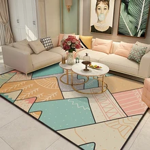 Ковер в скандинавском стиле для спальни, гостиной, дверной коврик, покрытый милым прикроватным прямоугольным напольным ковриком