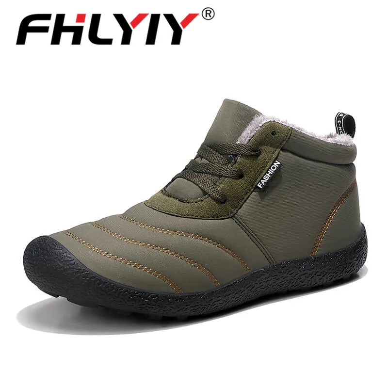 Fhlyiy/брендовая мужская обувь; повседневные кроссовки; зимние ботинки; мужские уличные теплые плюшевые зимние ботинки; мужские Нескользящие кроссовки; ботинки; большие размеры