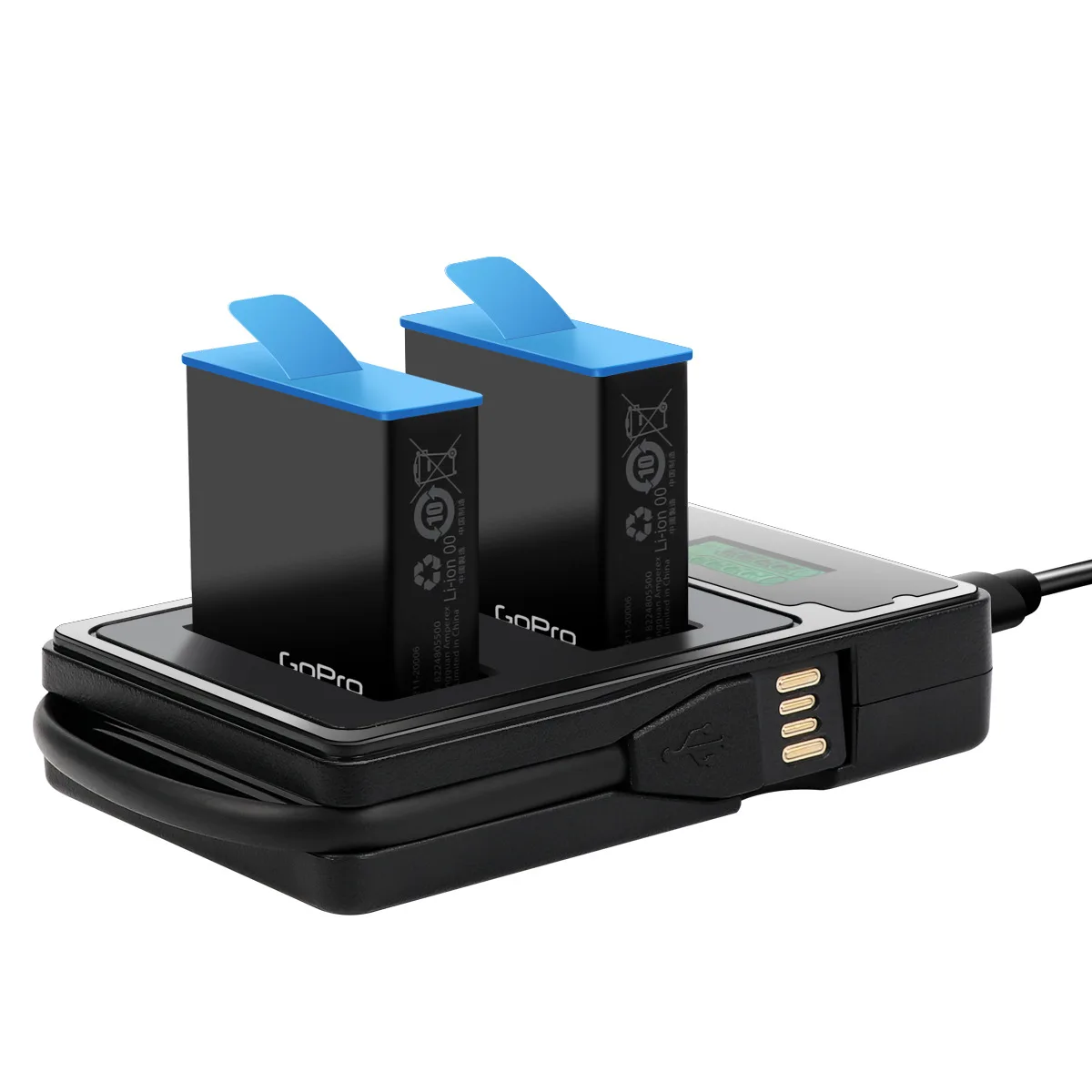

Зарядное устройство для аккумуляторов Gopro Hero10/Hero9, зарядное устройство черного цвета с ЖК-дисплеем и двойной зарядкой, аксессуары для камеры, умное зарядное устройство
