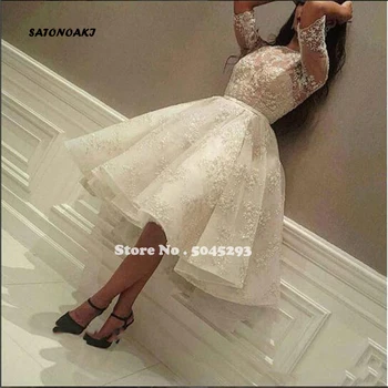 

SATONOAKI 2019 Sexy Elegant Lace Half Sleeves Prom Dress Arabic Fashion Formal Evening Party Gown Custom Made Plus Size