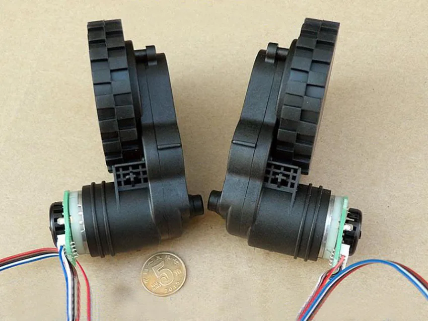 1 пара мотор-редуктор для подметания робота DC 12 В 100мА пластиковая коробка передач кодовая скорость DC мотор-редуктор колеса, левый и правый, соотношение 1: 63