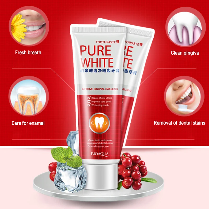

Teeth Whitening Toothpaste Stain Removal Unpleasant Smell Mouth and Improve Bleeding Gums Cleaning Hygiene Oral Care Health